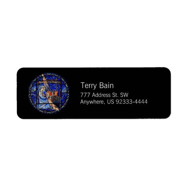 Stained Glass Stye Nativity Label (Front)