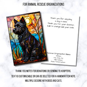 Stained Glass Style Animal Rescue Organization Thank You Card