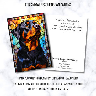 Stained Glass Style Animal Rescue Organization Thank You Card