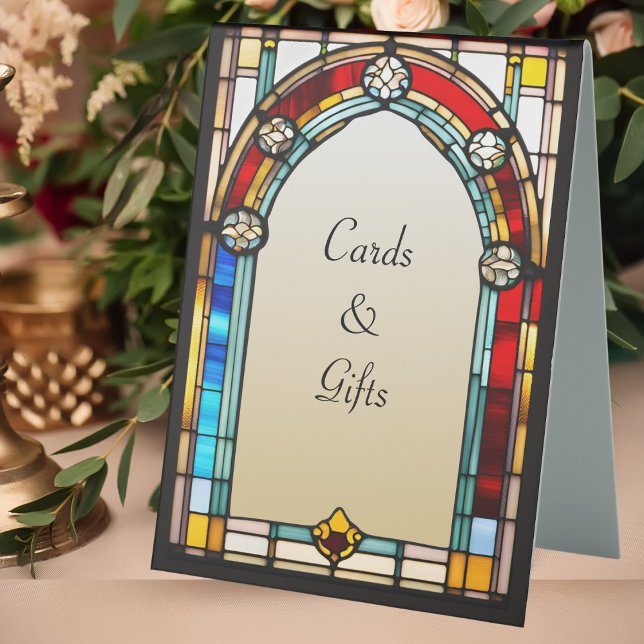 Stained Glass Style Cards & Gifts Unique Wedding Table Tent (Creator Uploaded)
