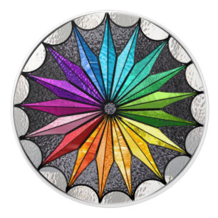 Stained Glass Style Ceramic Knob