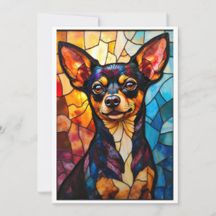 Stained Glass Style Chihuahua Dog Card