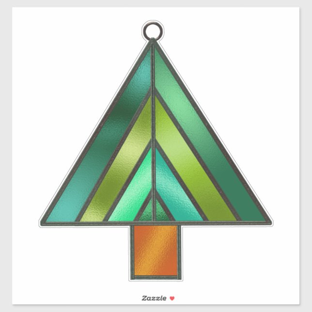 Stained Glass Style Christmas Tree Ornament Sticker (Sheet)