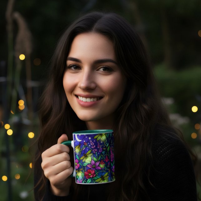 stained glass style floral bee coffee  mug (Creator Uploaded)