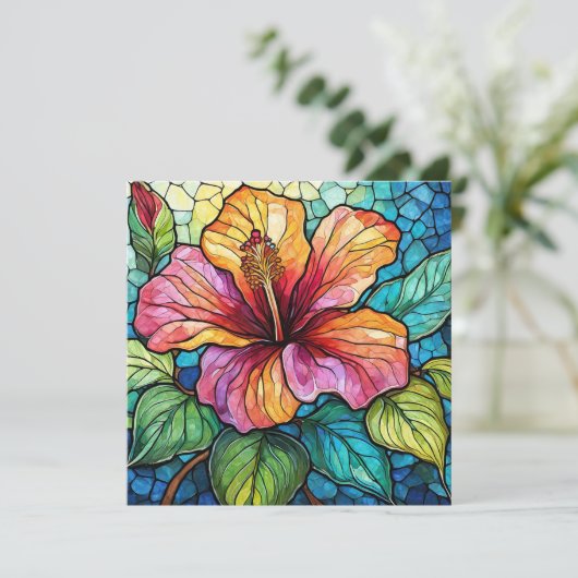 Stained glass style hibiscus (Standing Front)