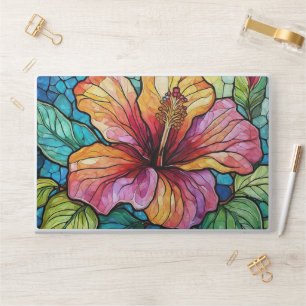 Stained glass style hibiscus HP laptop skin