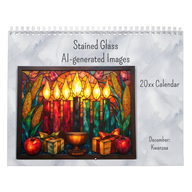 Stained Glass Style Kwanzaa Theme for December  Calendar (Cover)