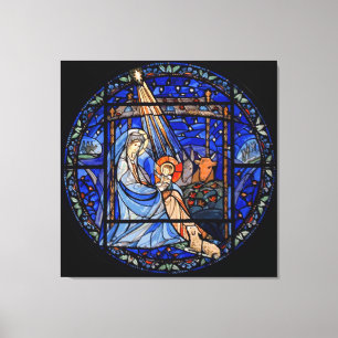 Stained Glass Style Nativity Canvas Print