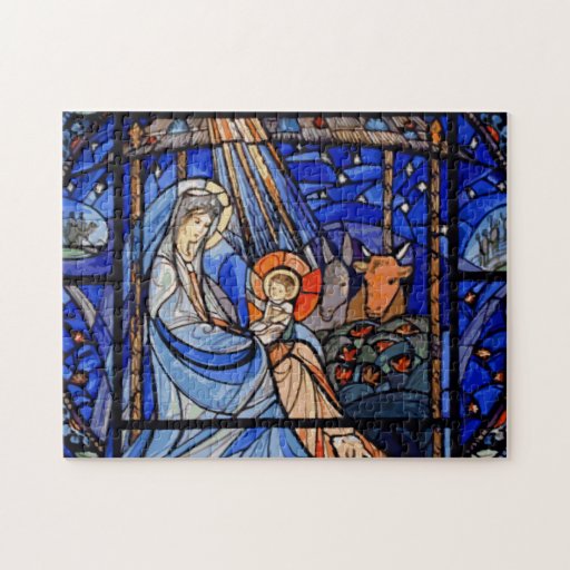 Stained Glass Style Nativity Jigsaw Puzzle