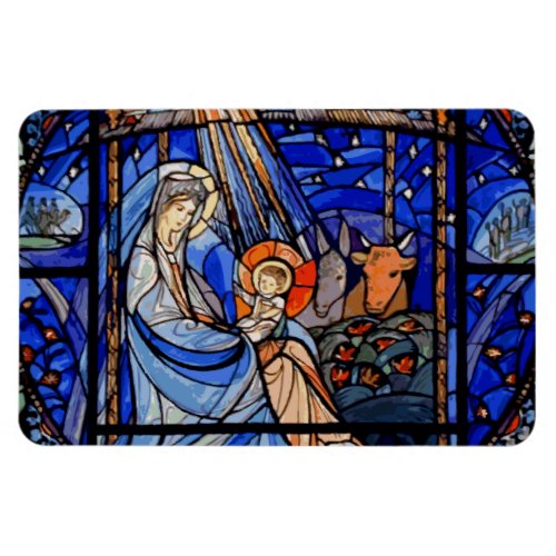 Stained Glass Style Nativity Magnet