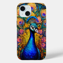 Stained Glass Style Peacock Tough Iphone Case
