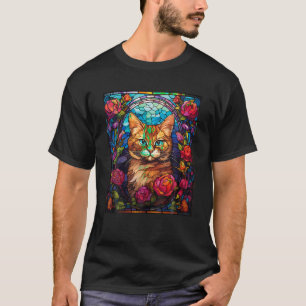 Stained Glass Style Pixie Bob Cat T-Shirt