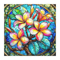 Stained glass style plumeria art