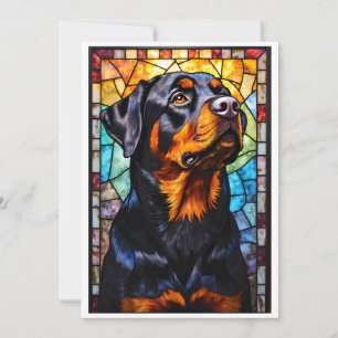 Stained Glass Style Rottweiler Dog Card