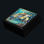 Stained glass style sea turtle honu gift box<br><div class="desc">Stained glass style sea turtle honu</div>