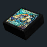 Stained glass style sea turtle honu gift box<br><div class="desc">Stained glass style sea turtle honu</div>