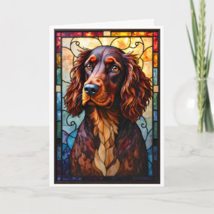 Stained Glass Style Setter Spaniel Dog Card