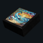 Stained glass style sunset on beach gift box<br><div class="desc">Stained glass style sunset on beach gift box</div>
