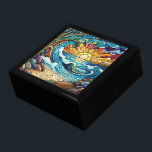 Stained glass style sunset on beach gift box<br><div class="desc">Stained glass style sunset on beach gift box</div>