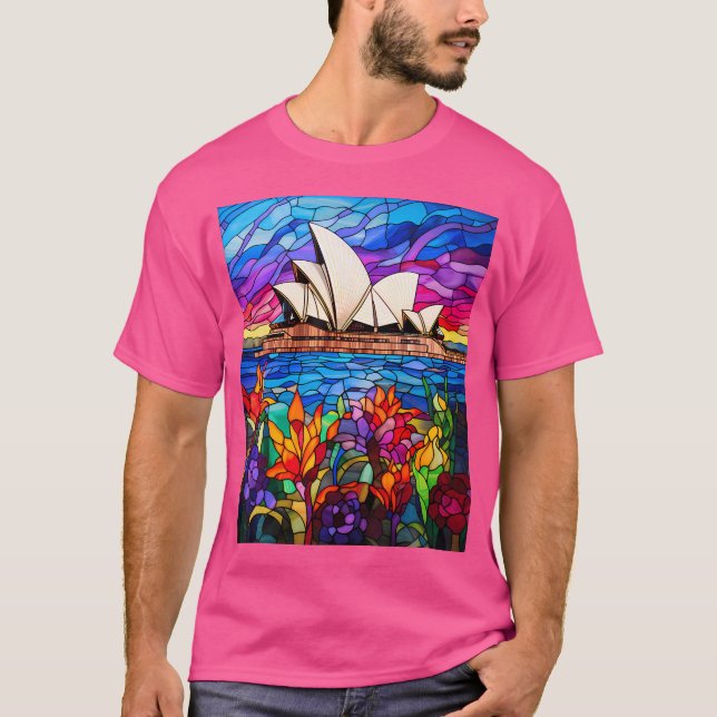 Stained Glass Style Sydney Opera House T-Shirt (Front)