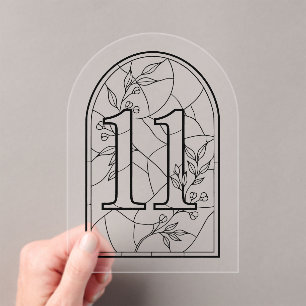 Stained Glass Style Table Number Eleven