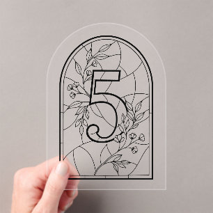 Stained Glass Style Table Number Five