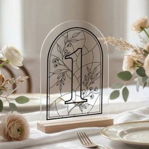 Stained Glass Style Table Number One