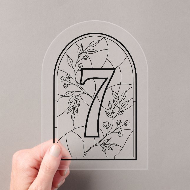 Stained Glass Style Table Number Seven (Insitu (Handheld))