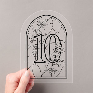 Stained Glass Style Table Number Ten