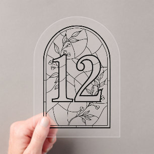 Stained Glass Style Table Number Twelve