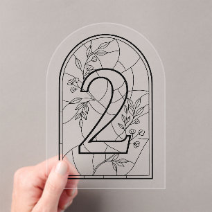 Stained Glass Style Table Number Two