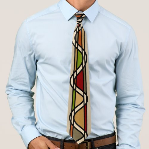 Stained Glass Style Tie With Earthy Color Tones