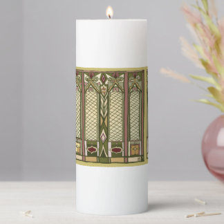 Stained Glass stylized Candle. Pillar Candle