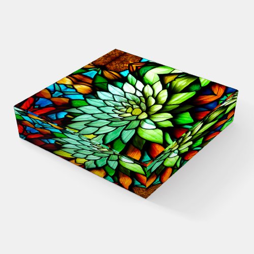 Stained Glass Succulent Paperweight