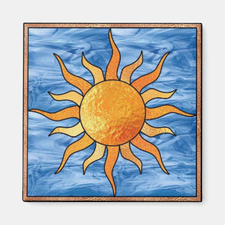Stained Glass Sun Magnet