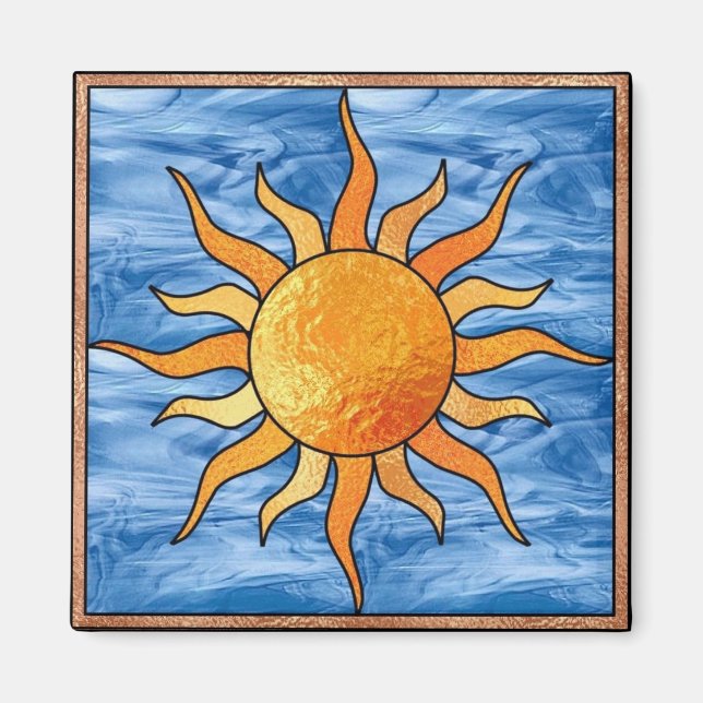 Stained Glass Sun Magnet (Front)