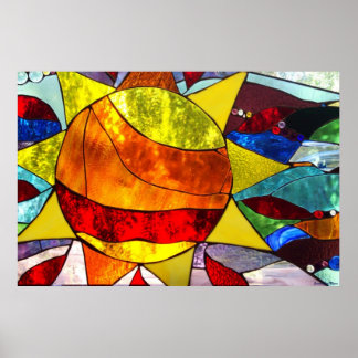 Stained Glass Sun Poster