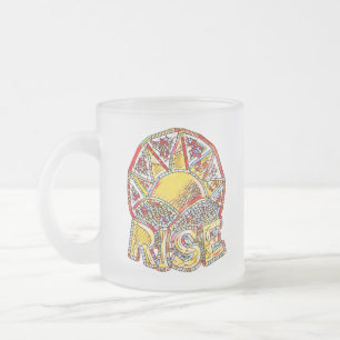 Stained Glass Sun Rise ~ Uplifting Message Frosted Glass Coffee Mug