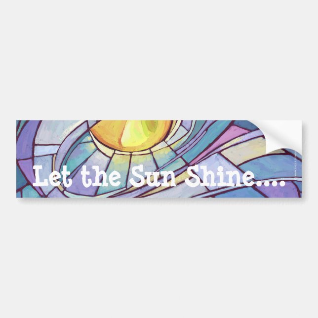 Stained Glass Sun Shining Sky Bumper Sticker (Front)