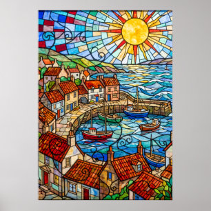 Stained Glass Sun Village Spirit Wall Art