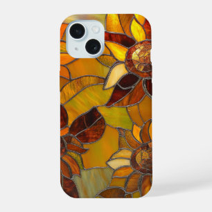 Stained Glass Sunflower Art For Nature Lovers iPhone 15 Case