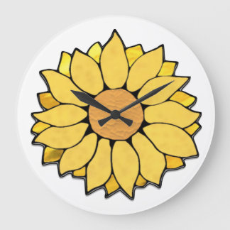 Stained Glass Sunflower Clock
