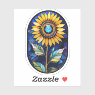 Stained Glass Sunflower Sticker
