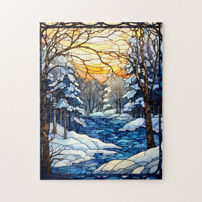 Stained Glass Sunrise, Jigsaw Puzzle (Vertical)