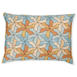 Stained Glass Tessellated Flowers Pet Bed