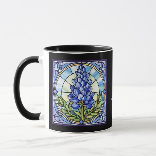 Stained Glass Texas Bluebonnet True Blue Friend Mug