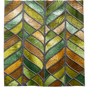 Stained Glass Texture: Colorful 3D Elegance. Shower Curtain