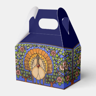 Stained Glass Thanksgiving Turkey Gable Favor Boxes