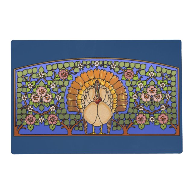 Stained Glass Thanksgiving Turkey Placemat (Front)