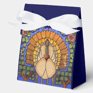 Stained Glass Thanksgiving Turkey Tent Favor Boxes